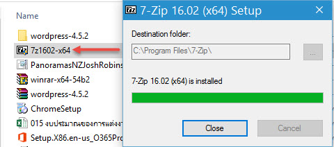 7 ZIP File install