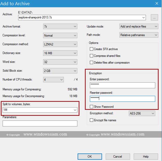 7 ZIP File password